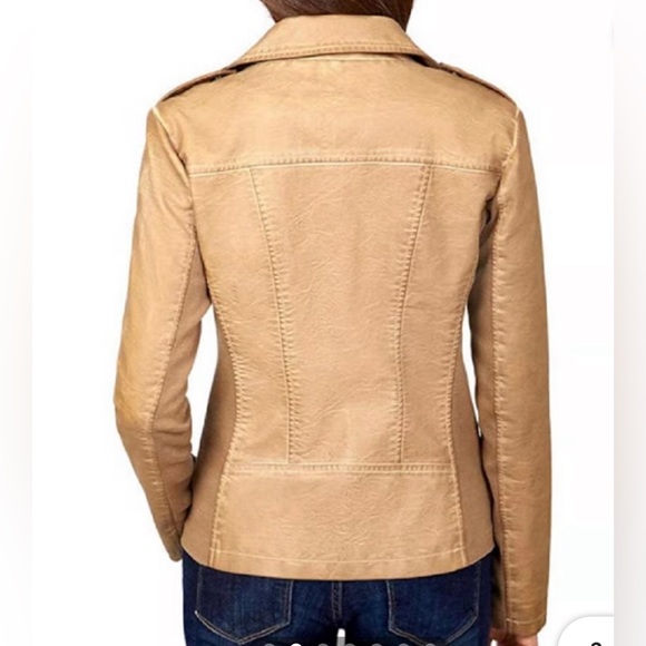 NWOT Sebby Collection Faux Leather Jacket in Toffee - Picture 2 of 8